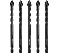 Набор сверл по стеклу, керамике, кафелю Deli (10мм, 5шт) DH-CZZ010-E1 YG6X, шестигранный хвостовик 1/4HEX, кейс 177309