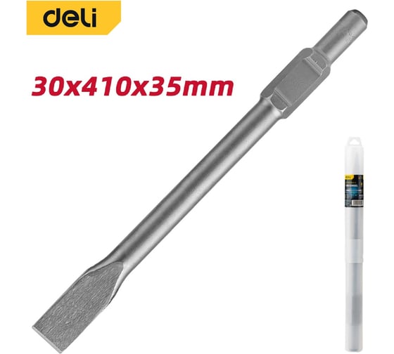 Долото плоское Deli 30x410x35мм DH-HBZ35410-E1 (HEX30, 40Cr) 192933