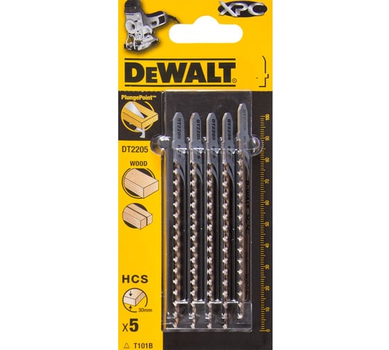 Пилка для лобзика DEWALT EXTREME PRECISION CUT, по дереву, 5 шт DT2205-QZ 1