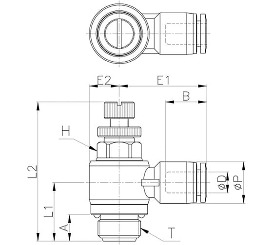 Дроссель с обратным клапаном 8 мм G1/8" CDC Pneumatics NSC 08G01