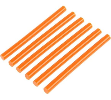 Стержни клеевые оранжевые (6 шт; 7x100 мм) ТУНДРА 6074041