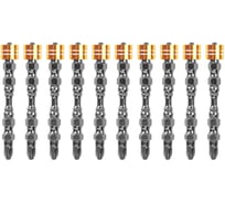 Набор двухсторонних ударных бит Deli PH2, 65мм с магнитным ограничителем 10 шт DL255065 сталь S2, пласт.кейс 182769