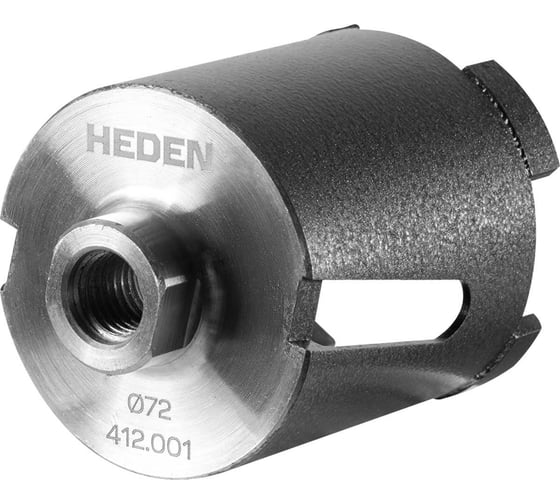 Коронка алмазная для подрозетников HEDEN 72x65 мм, М16, 4 сегмента, боковая, арт. 412.001