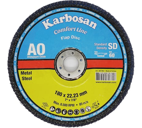 Диск лепестковый (180х22 мм; Р60) Karbosan KAR-981780