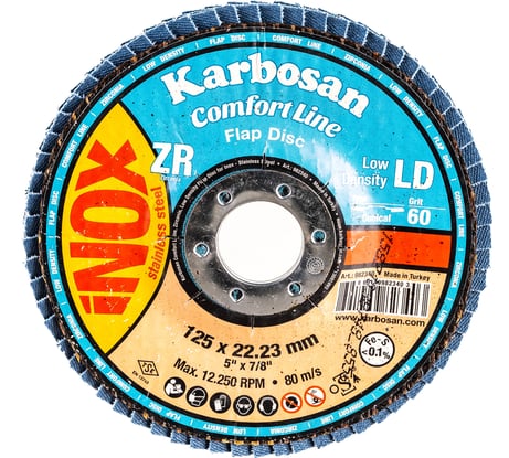 Диск лепестковый Inox (125х22 мм; Р60) Karbosan KAR-982340