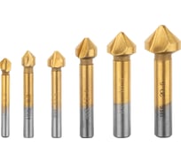 Зенковки 6.3-20.5 мм, TiN, набор 6 шт VERTO 60H822