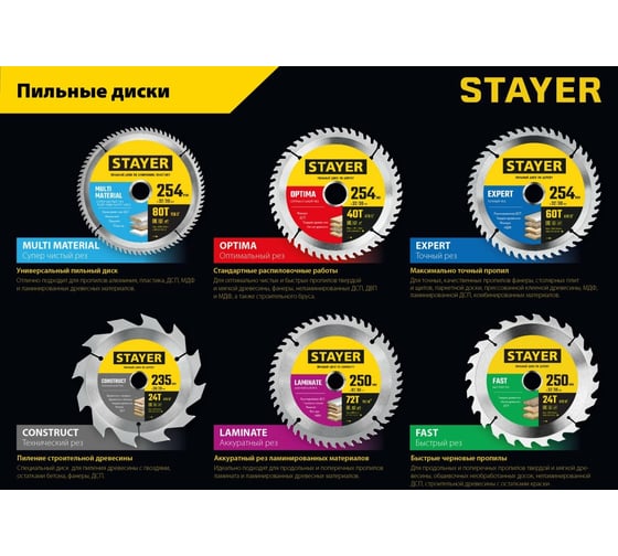 Пильный диск по дереву STAYER Construct 235x30/20 мм, 24Т, технический рез 3683-235-30-24_z01