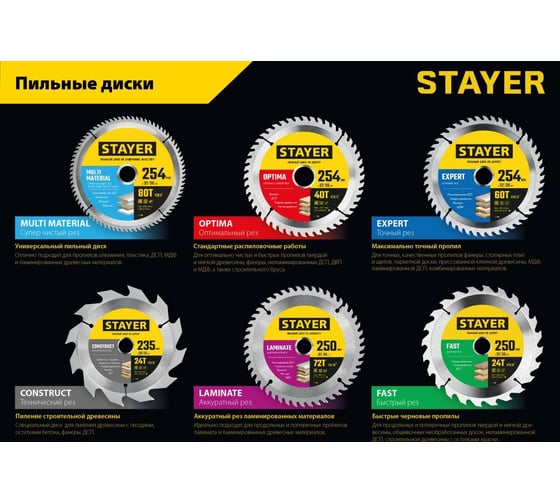 Пильный диск по дереву STAYER Optima 190x20/16 мм, 36Т, оптимальный рез 3681-190-20-36_z01