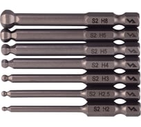 Набор бит VIRA HEX 65 мм, со сферической головкой, 7 шт 303250