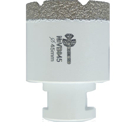 Коронка алмазная по керамограниту TRIO-DIAMOND 45 мм, m14, Vacuum Brazed, VB045