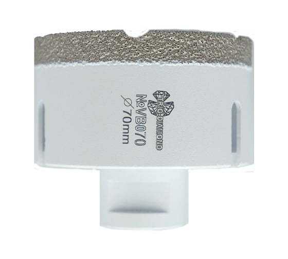 Коронка алмазная по керамограниту TRIO-DIAMOND Vacuum Brazed 70 мм, М14, VB070