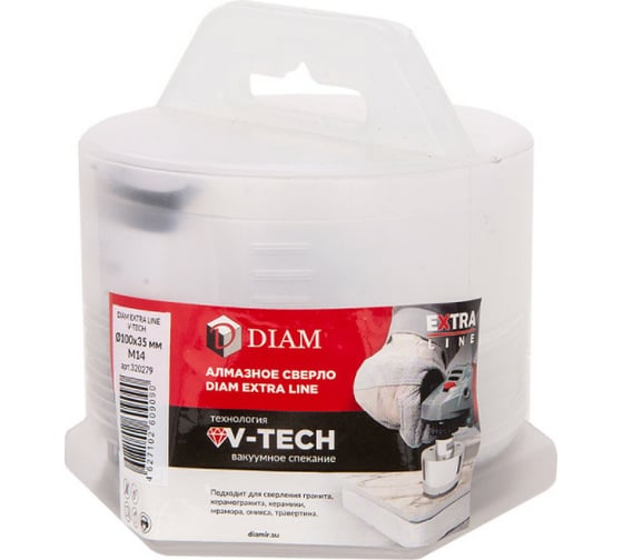 Сверло алмазное Extra Line V-TECH (100x35 мм; М14) DIAM 320279