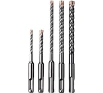 Набор твердосплавных сверл (буров) Ezarc по бетону, камню, мрамору и кирпичу (5мм, 6мм, 8мм, 10мм) для перфоратора (SDS-Plus) 803603