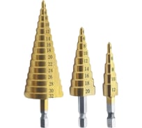Набор сверло многоступенчатое EUROSTAR 3 шт (4-12 мм, 4-20 мм, 4-32 мм) AG000526