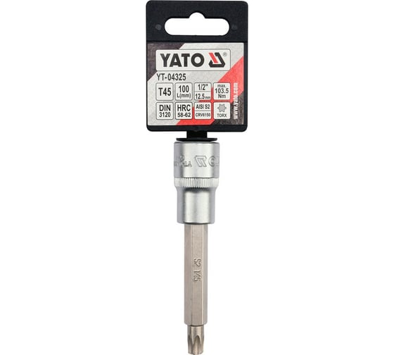 Головка торцевая с вставкой TORX (Т45; 100 мм; 1/2") YATO YT-04325