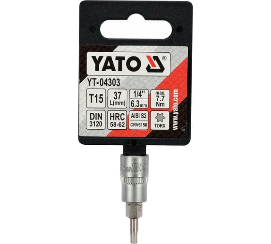 Головка торцевая с вставкой TORX (T15; 1/4") YATO YT-04303
