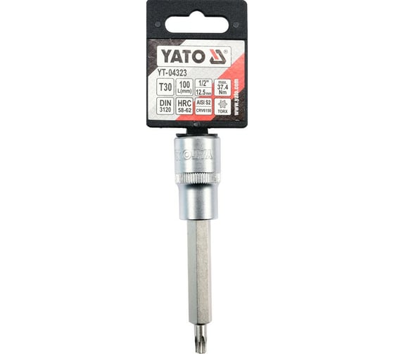 Головка торцевая с вставкой TORX (Т30; 100 мм; 1/2") YATO YT-04323
