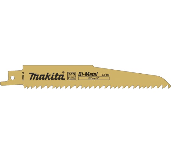 Пилка сабельная для дерева/металла (5 шт; 152x1.6 мм; 5-8TPI) Makita B-43234 1