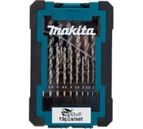 Набор сверл по металлу (19 шт; 1-10 мм; шаг 0.5 мм; HSS-G) Makita D-67549