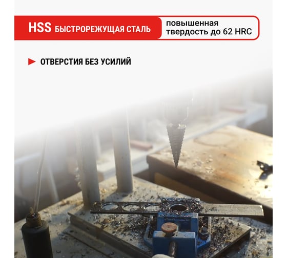 Ступенчатое сверло VIRA по металлу 4-20 мм 551420