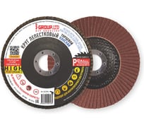 Круг лепестковый торцевой плоский I-GROUP 125х22.23 мм P40 (КЛТ-1), 20 шт 412540Г