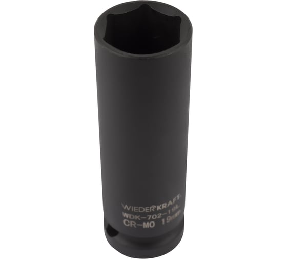 Головка ударная глубокая тонкостенная 6-гранная (19 мм; 1/2") WIEDERKRAFT WDK-702-19L
