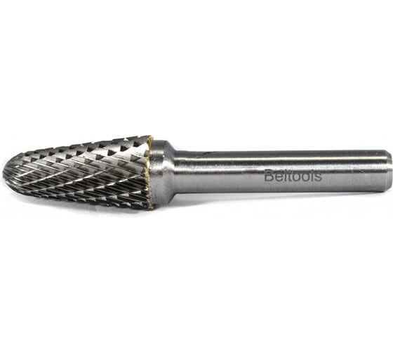 Бор-фреза сфероконическая Beltools (L) 14 твердосплавная ВК8, d хв-ка=8 мм, Х-образная насечка ri.382.19 1
