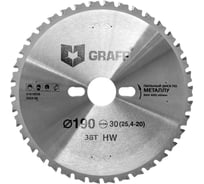 Пильный диск по металлу GRAFF 190х1.6/2.2х30/25.4/20х38Т Expert 21819038