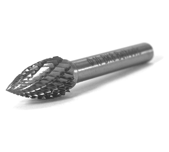 Борфреза гиперболическая (G) с точечным торцом 10 твердосплавная Beltools ВК8 dхв-ка=6 мм Х-образная насечка ri.377.27 1