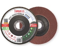 Круг лепестковый торцевой плоский I-GROUP 125х22.23 мм P80 (КЛТ-1), 20 шт 412580Г