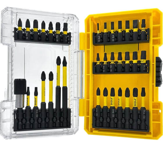 Набор бит SKOLE (BT15) 35PC (35 предметов, S2 сталь) BT15-35PC 1