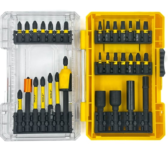 Набор бит SKOLE (BT15) 33PC (33 предметов, S2 сталь) BT15-33PC 1