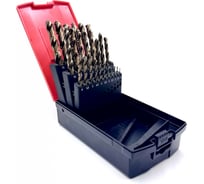 Набор сверл по металлу Профоснастка № 62, наб. 25 шт (D 1-13мм через 0,5 мм) HSSE M35 Co5%, пласт. бокс 180201062