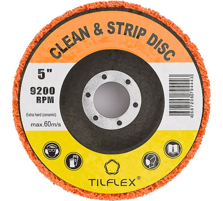Зачистной коралловый диск TILFLEX на УШМ (Extra hard) Coral-Button Wheel (оранжевый) 125 мм TL43EH