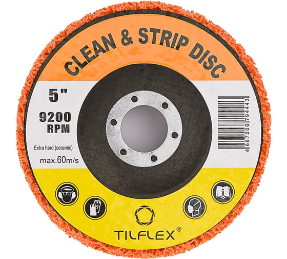 Зачистной коралловый диск TILFLEX на УШМ (Extra hard) Coral-Button Wheel (оранжевый) 125 мм TL43EH 1