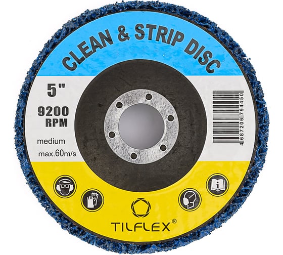 Зачистной коралловый диск TILFLEX на УШМ (Medium) Coral-Button Wheel (синий) 125 мм TL43M 1
