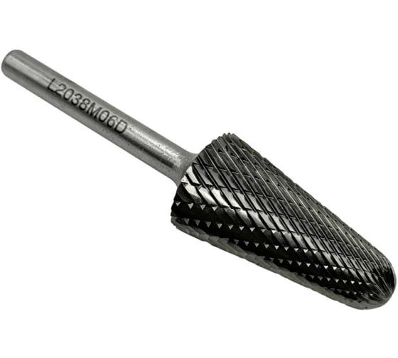 Бор-фреза твердосплавная TORNERI тип L203806 (коническая с закругленным концом), 20.0 мм, хвостовик 6 мм, двойная насечка Т025380 1