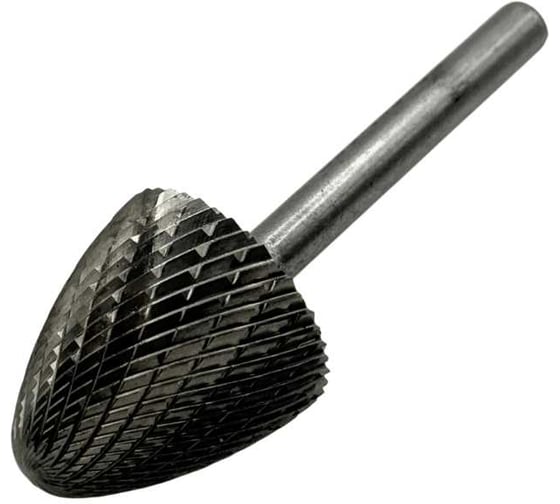 Бор-фреза твердосплавная TORNERI тип F252506 (сфероконическая), 25.0 мм, хвостовик 6 мм, двойная насечка Т025365 1