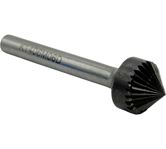 Бор-фреза твердосплавная TORNERI тип K140606 (коническая), 14.0 мм, хвостовик 6 мм, двойная насечка Т025377 1