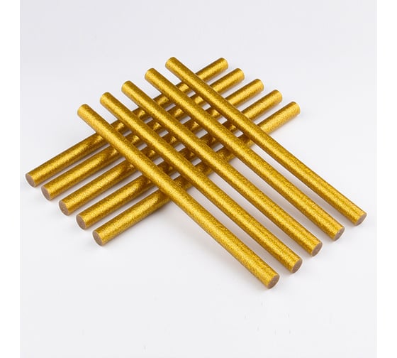 Клей термоплавкий в стержнях Mebax золото, 7мм, 10шт 00-00003440 1