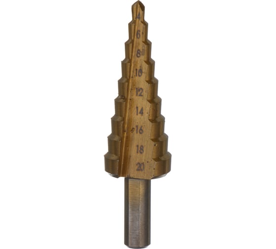 Сверло ступенчатое ЕРМАК 4-20мм, 9 ступеней, HSS 604-065 1