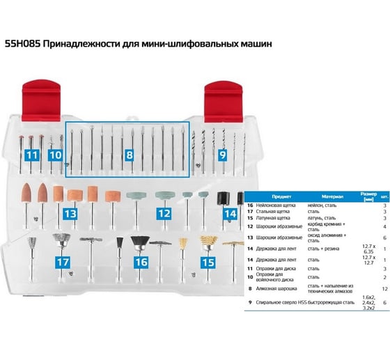 Набор аксессуаров 286 шт GRAPHITE 55H085