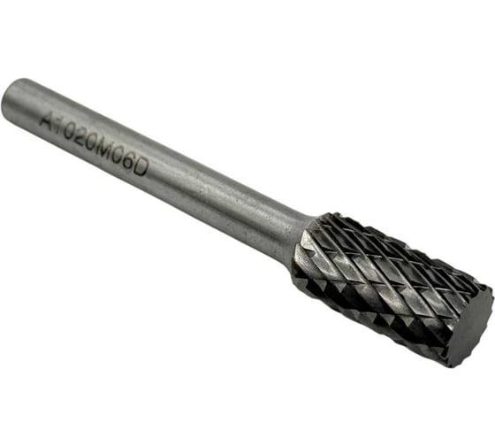 Бор-фреза твердосплавная TORNERI тип A102006 (цилиндрическая), 10.0 мм, хв. 6 мм, двойная насечка Т025342 1