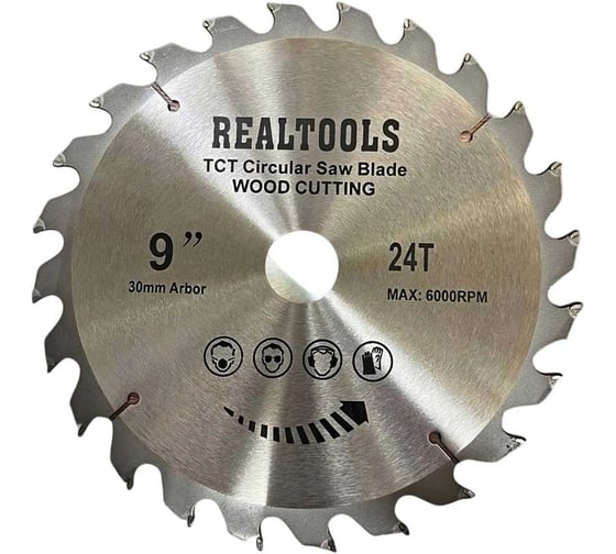 Диск пильный по дереву REALTOOLS 230x30/20x24Т RTL-CSB-TCT-23024 1