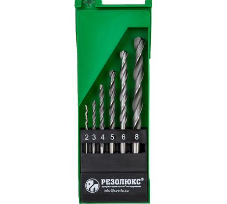 Набор сверл по металлу Р6М5 6 шт, 2-8 мм Резолюкс 26406