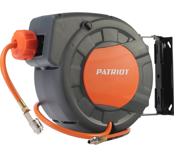 Шланг пневматический армированный на автоматической катушке Patriot PHC 10/16 (прямой, ПВС армированный, 10 м, 10х16 мм, 10/20 бар) 520002425 1