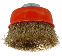 Щетка чашечная ЕРМАК PROFI для УШМ, витая латунированная стальная проволока 0.3мм, 60мм, М14 679-043