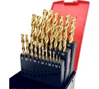 Набор сверл по металлу Профоснастка № 61 25 шт (1-13мм, через 0.5 мм) HSS-G M2 TIN, пласт. бокс 180201061