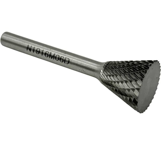 Бор-фреза твердосплавная TORNERI тип N191606 (обратный конус), 19.0 мм, хвостовик 6 мм, двойная насечка Т025384 1