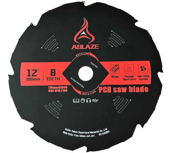 Пильный диск для фиброцемента из поликристаллического алмаза(PCD) TEBON ABLAZE TPCD1200T08 1